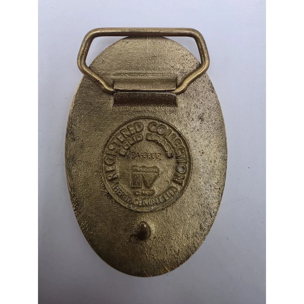 Vintage Kansas State Seal 1861 Belt Buckle Heritage Mint DA-3832 Brass Tone